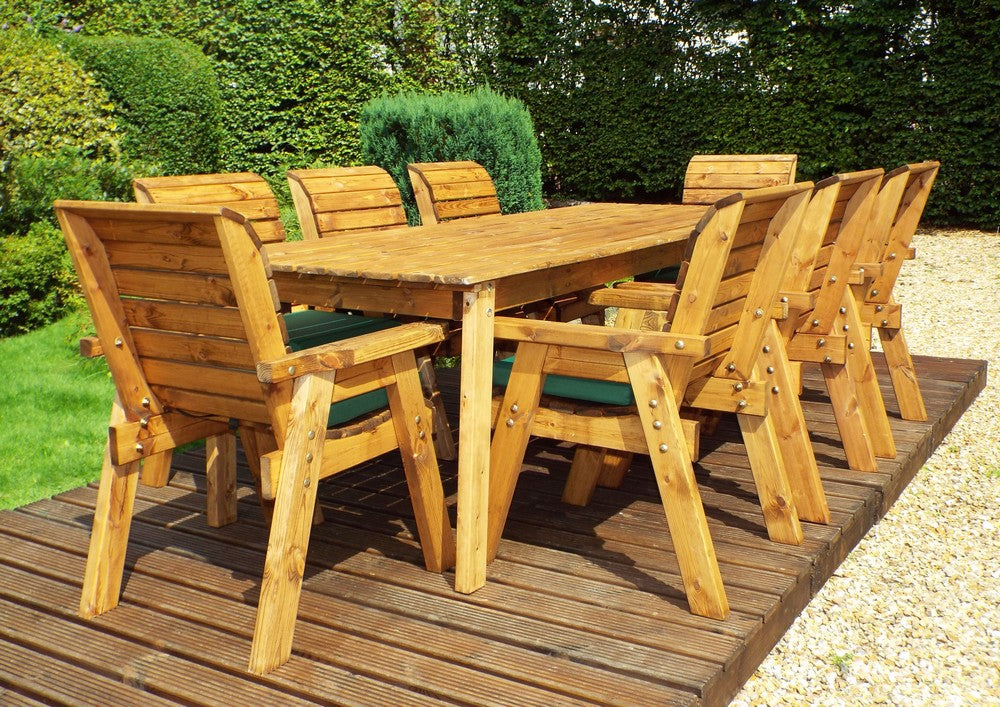 Charles Taylor 8 Seat Rectangular Table Chairs Scandinavian Redwood Garden Furniture