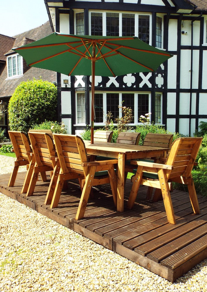 Charles Taylor 8 Seat Rectangular Table Chairs Scandinavian Redwood Garden Furniture