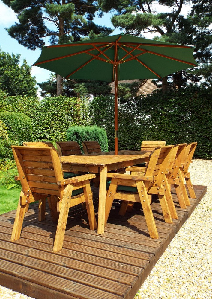 Charles Taylor 8 Seat Rectangular Table Chairs Scandinavian Redwood Garden Furniture
