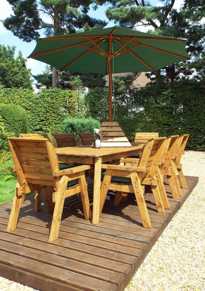 Charles Taylor 8 Seat Rectangular Table Chairs Scandinavian Redwood Garden Furniture