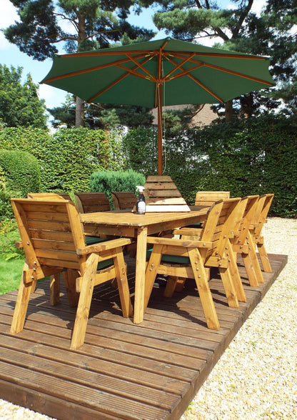 Charles Taylor 8 Seat Rectangular Table Chairs Scandinavian Redwood Garden Furniture