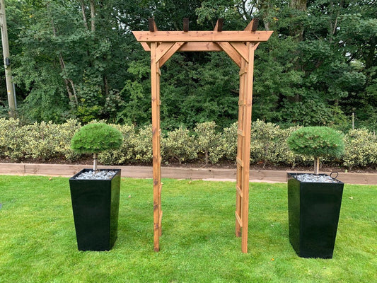 Scandinavian Redwood Garden Arch by Charles Taylor