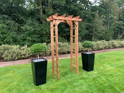 Scandinavian Redwood Garden Arch by Charles Taylor
