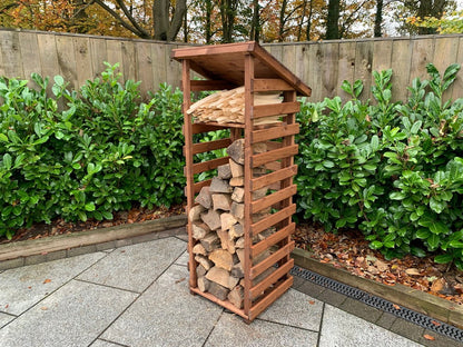 Scandinavian Redwood Garden Log Store by Charles Taylor
