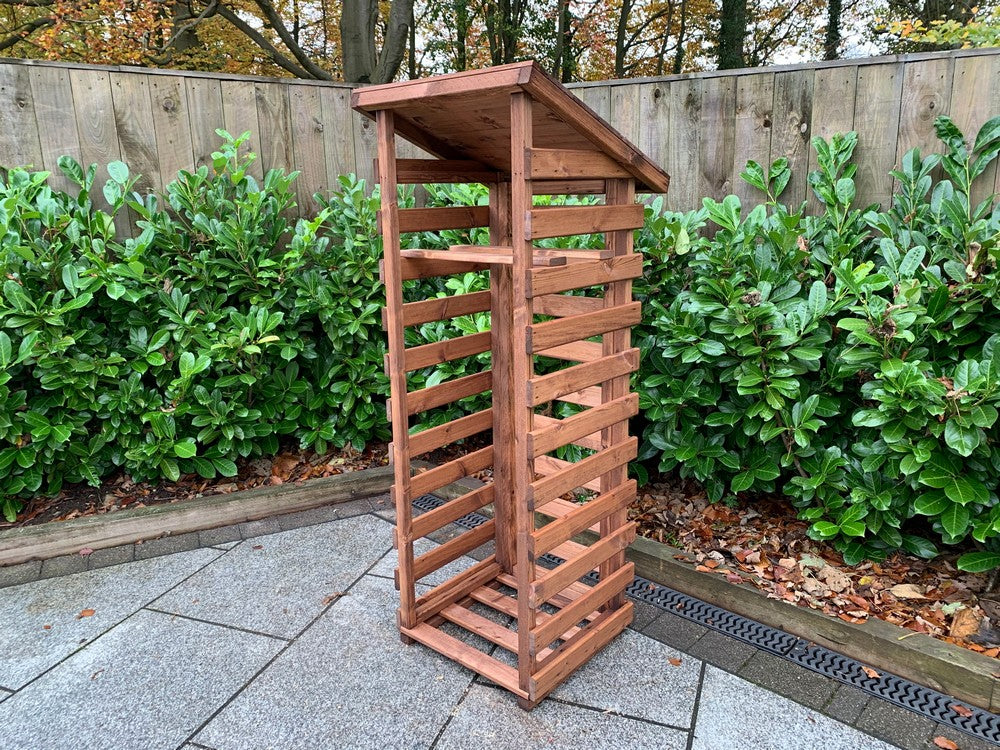 Scandinavian Redwood Garden Log Store by Charles Taylor
