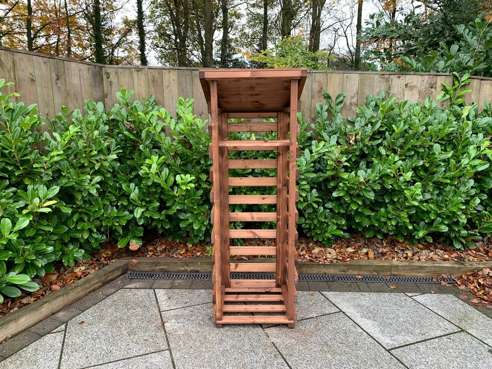 Scandinavian Redwood Garden Log Store by Charles Taylor