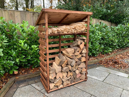 Scandinavian Redwood Garden Log Store by Charles Taylor