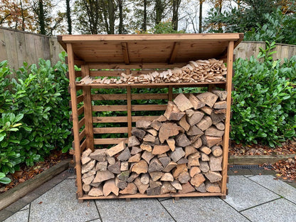 Scandinavian Redwood Garden Log Store by Charles Taylor