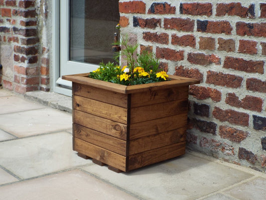 Large Square Scandinavian Redwood Garden Planter