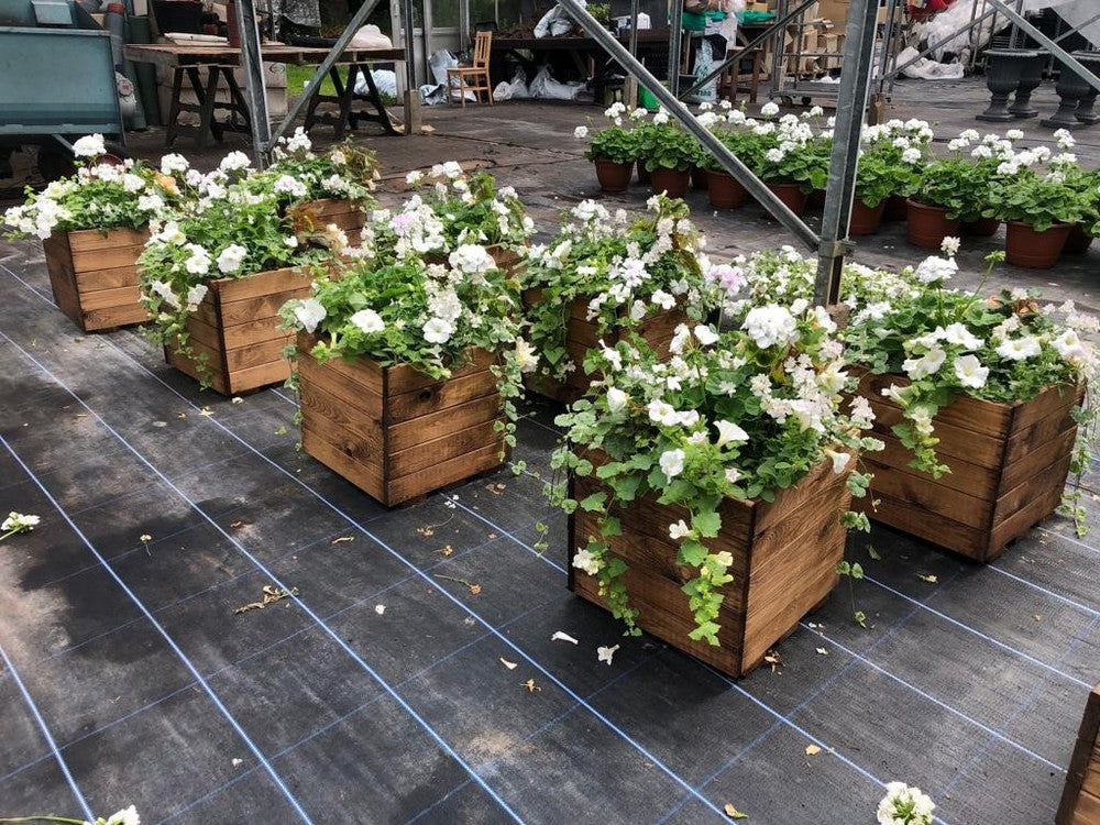 Large Square Scandinavian Redwood Garden Planter