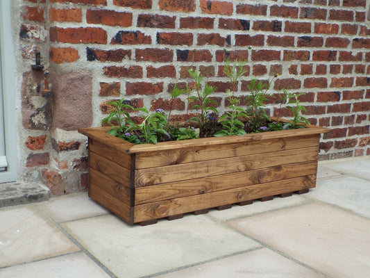Large Scandinavian Redwood Garden Planter Trough