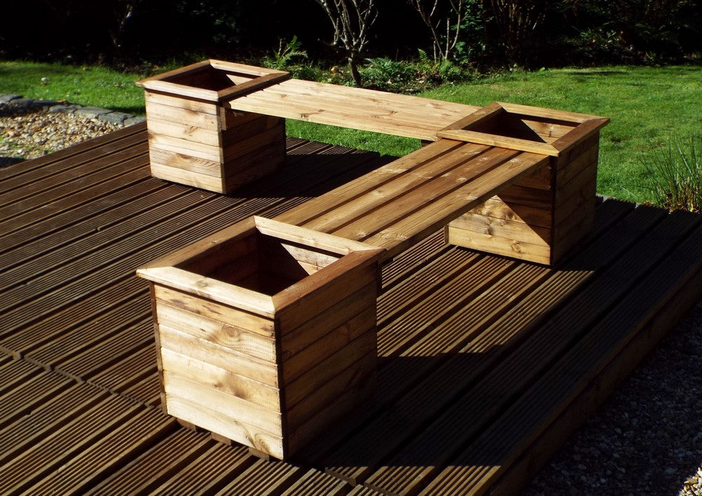 Scandinavian Redwood Garden Planter Bench by Charles Taylor - 2 Seats