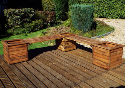 Scandinavian Redwood Garden Planter Bench by Charles Taylor - 2 Seats