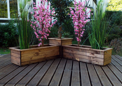 Scandinavian Redwood Garden Corner Planter by Charles Taylor