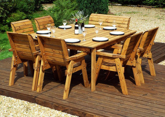 Charles Taylor 8 Seat Deluxe Scandinavian Redwood Square Combi Garden Furniture