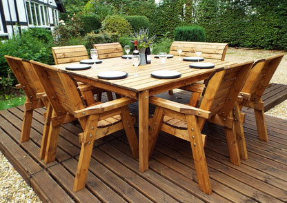 Charles Taylor 8 Seat Deluxe Scandinavian Redwood Square Combi Garden Furniture