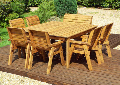Charles Taylor 8 Seat Deluxe Scandinavian Redwood Square Combi Garden Furniture
