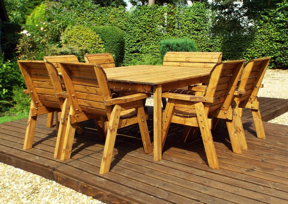 Charles Taylor 8 Seat Deluxe Scandinavian Redwood Square Combi Garden Furniture