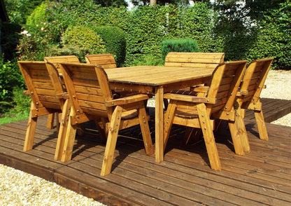 Charles Taylor 8 Seat Deluxe Scandinavian Redwood Square Combi Garden Furniture