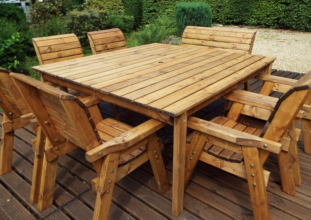 Charles Taylor 8 Seat Deluxe Scandinavian Redwood Square Combi Garden Furniture