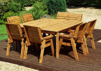 Charles Taylor 8 Seat Deluxe Scandinavian Redwood Square Combi Garden Furniture