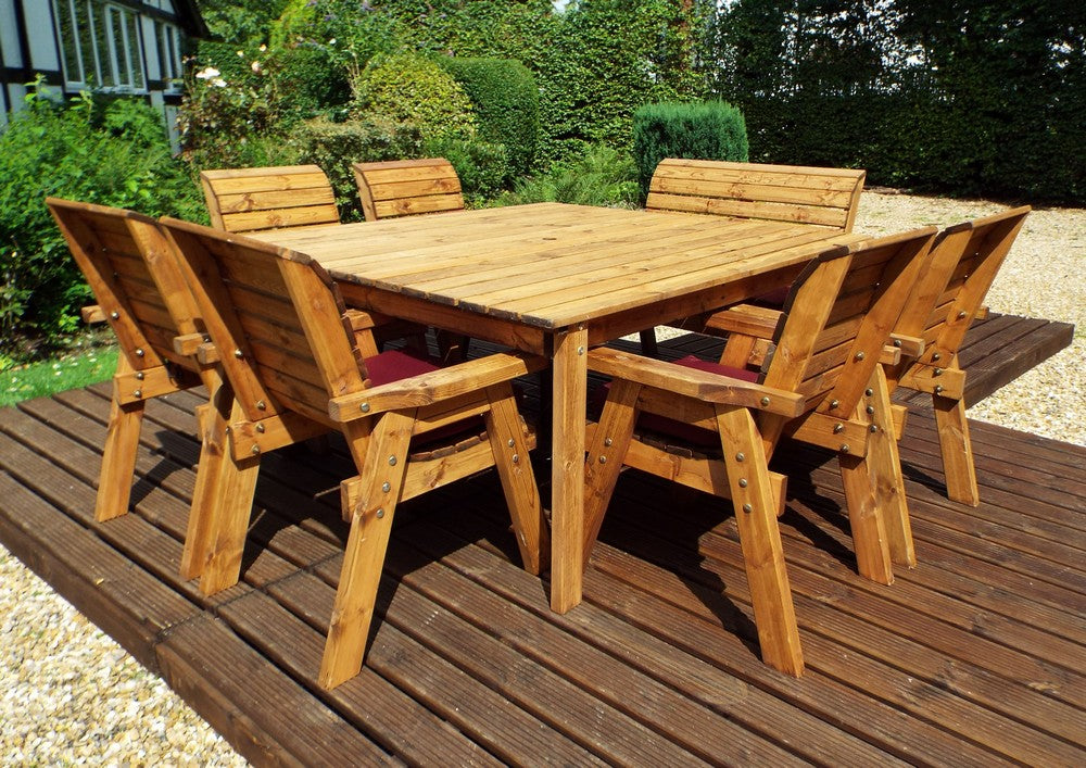 Charles Taylor 8 Seat Deluxe Scandinavian Redwood Square Combi Garden Furniture
