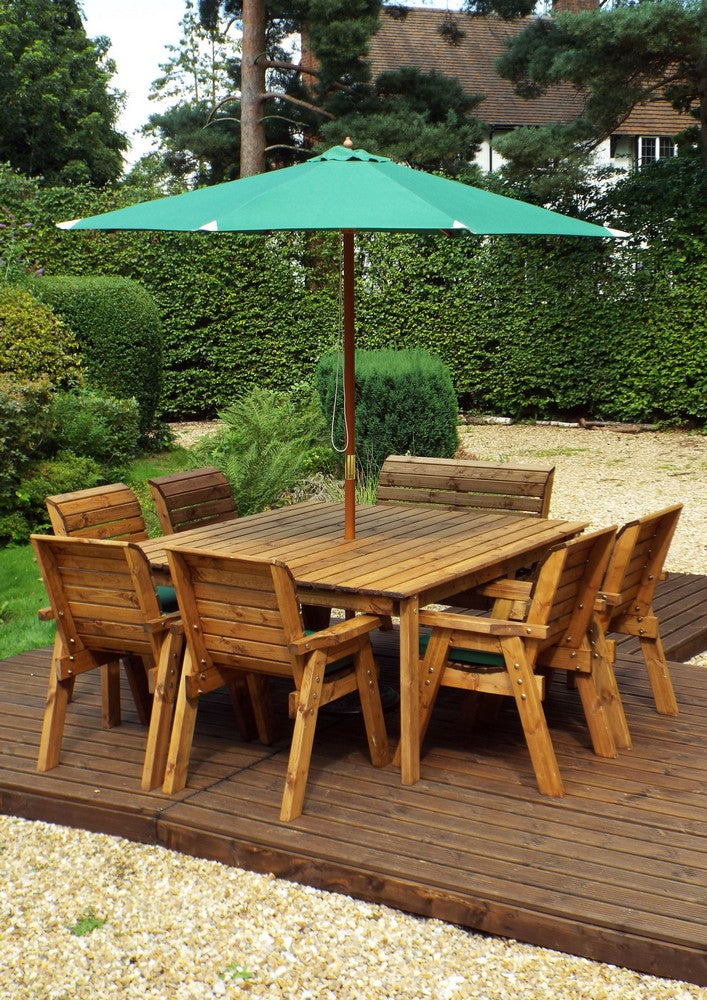 Charles Taylor 8 Seat Deluxe Scandinavian Redwood Square Combi Garden Furniture