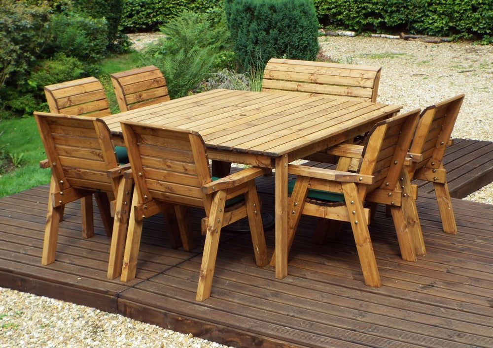 Charles Taylor 8 Seat Deluxe Scandinavian Redwood Square Combi Garden Furniture