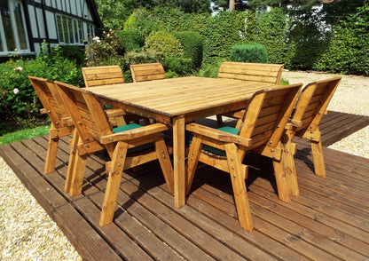 Charles Taylor 8 Seat Deluxe Scandinavian Redwood Square Combi Garden Furniture