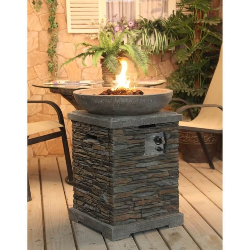 Premium Slate Effect Garden Fire Pit by Callow