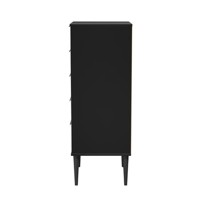 Hong Kong B Tall Tallboy Black 5 Drawers 109cm