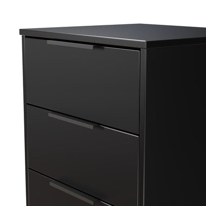 Hong Kong B Tall Tallboy Black 5 Drawers 109cm
