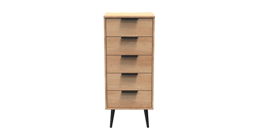 Hong Kong B Tall Tallboy Dark Oak 5 Drawers 109cm