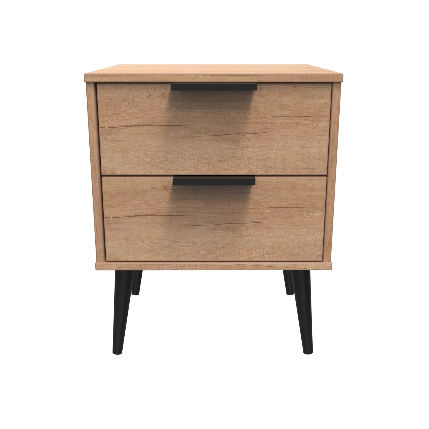 Hong Kong B Side Table Oak 2 Drawers 45cm
