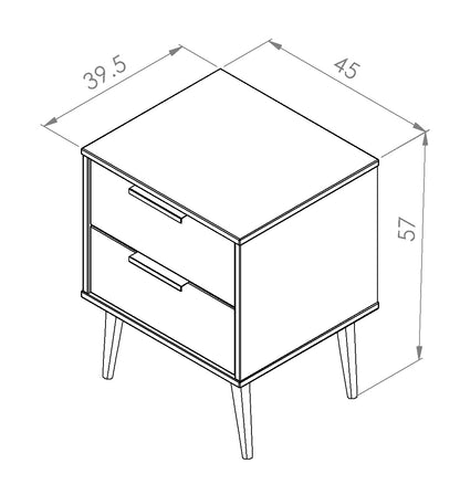 Hong Kong B Side Table Oak 2 Drawers 45cm