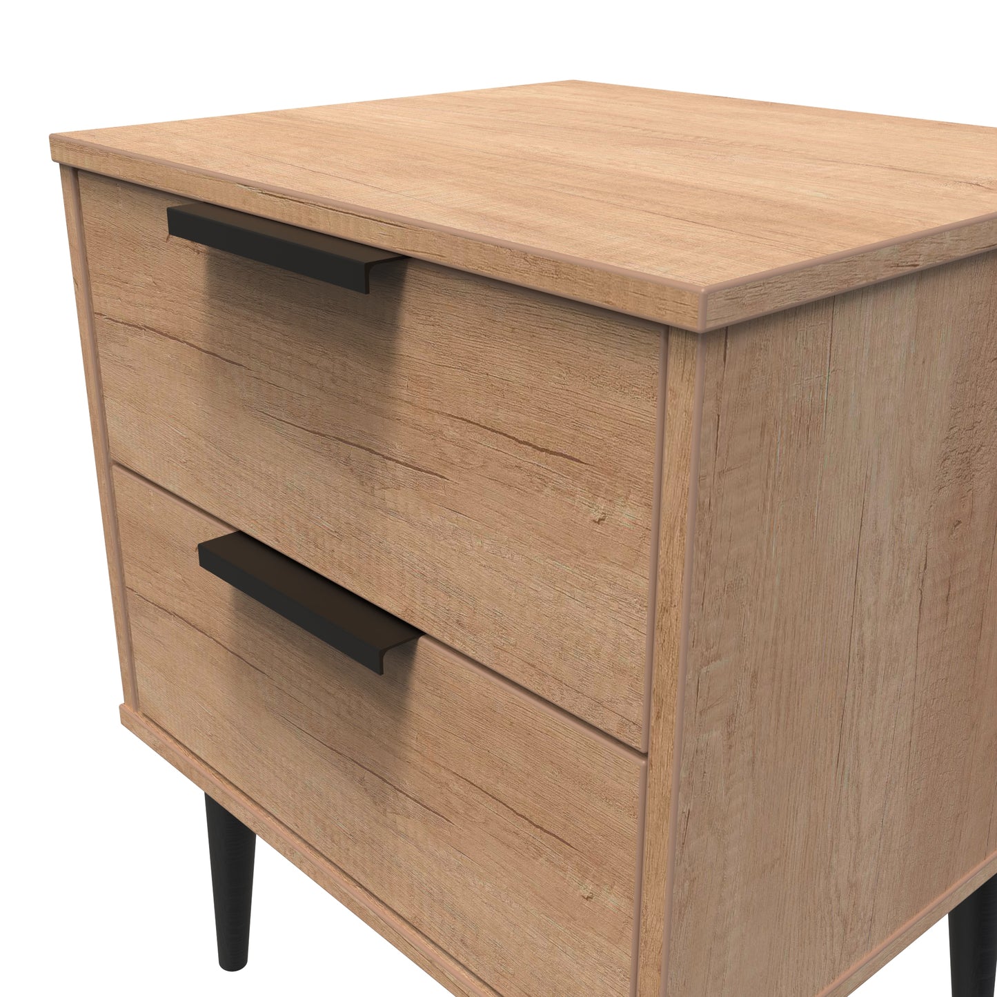 Hong Kong B Side Table Oak 2 Drawers 45cm