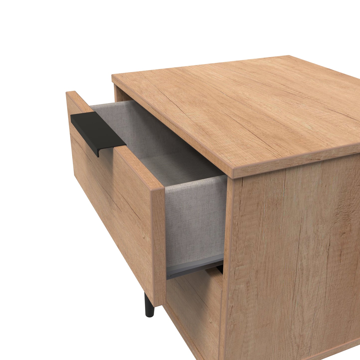 Hong Kong B Side Table Oak 2 Drawers 45cm