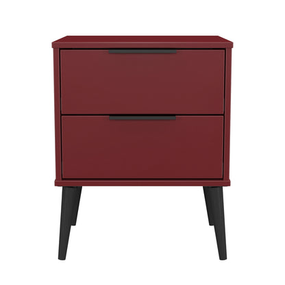 Hong Kong B Side Table Red 2 Drawers 60cm