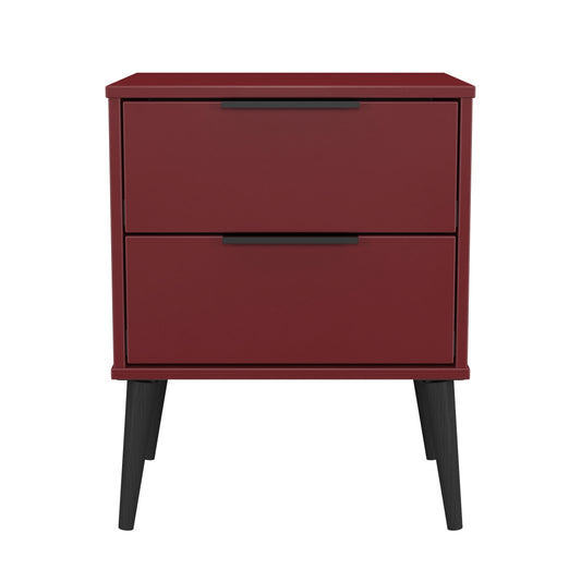 Hong Kong B Side Table Red 2 Drawers 60cm