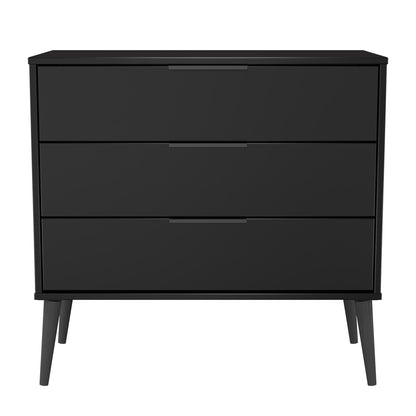 Hong Kong B Chest of Drawers Black 3 Drawers 77cm