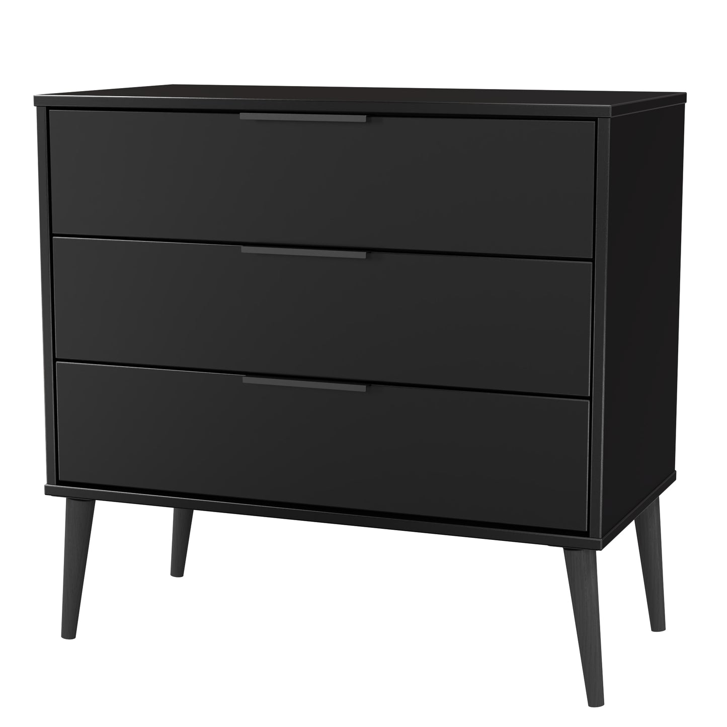Hong Kong B Chest of Drawers Black 3 Drawers 77cm