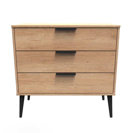 Hong Kong B Chest of Drawers Oak 3 Drawers 77cm