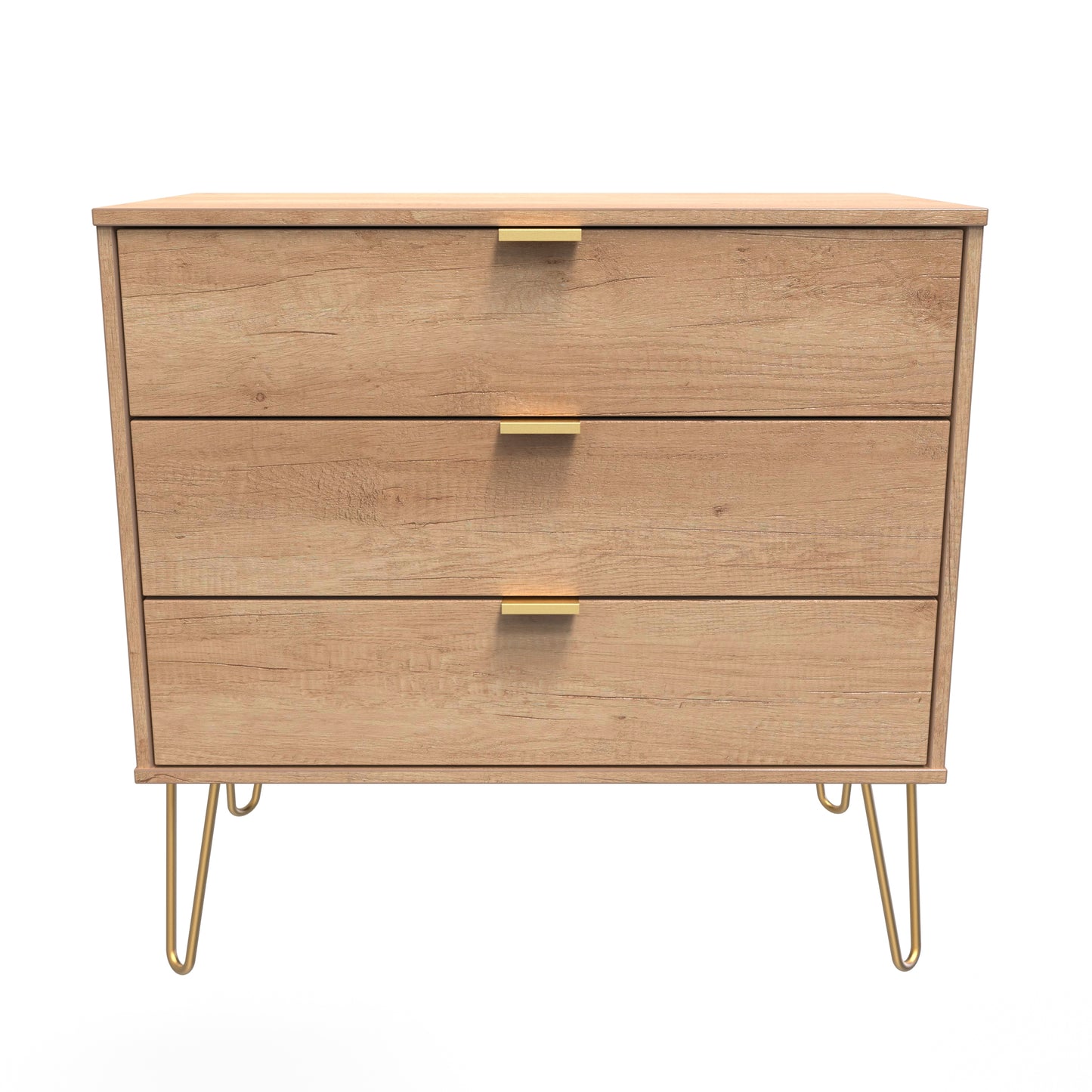 Hong Kong B Chest of Drawers Oak 3 Drawers 77cm