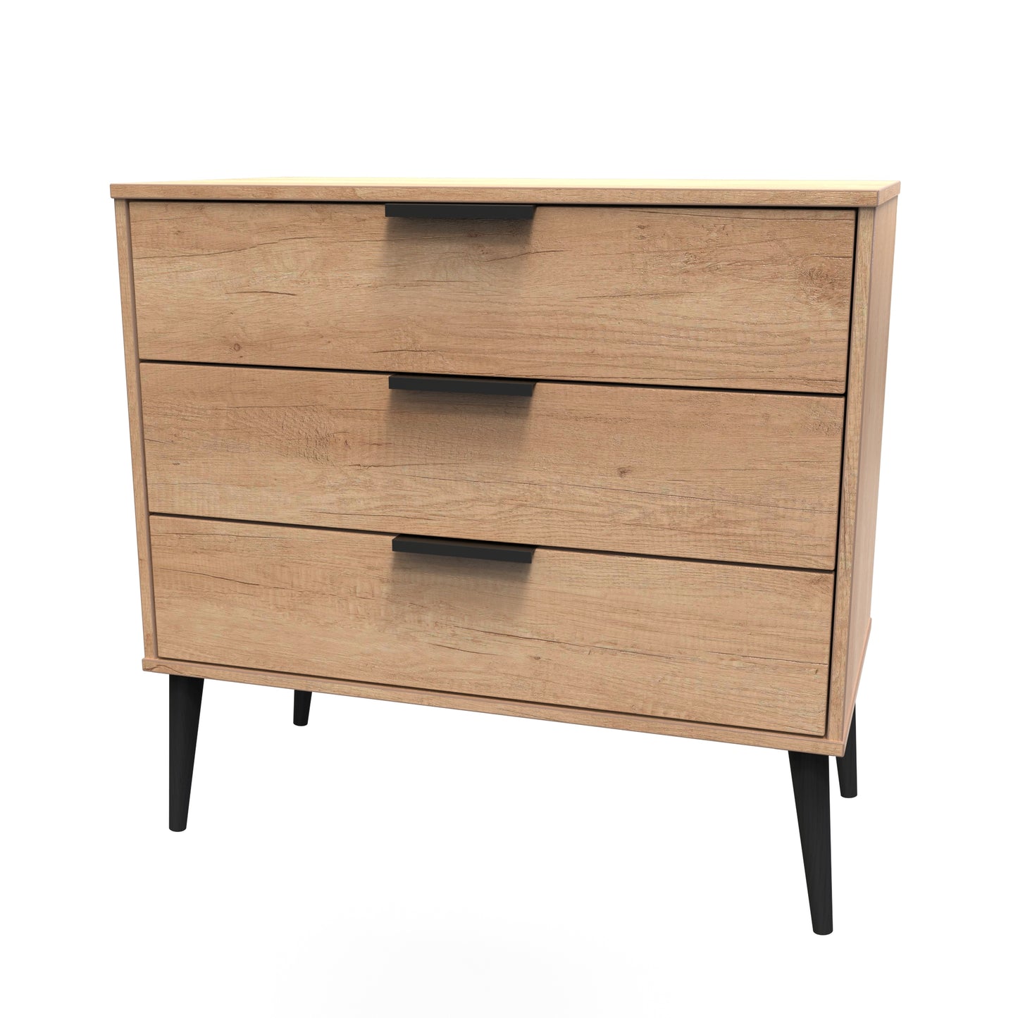 Hong Kong B Chest of Drawers Oak 3 Drawers 77cm