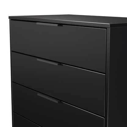 Hong Kong B Chest of Drawers Black 4 Drawers 93cm
