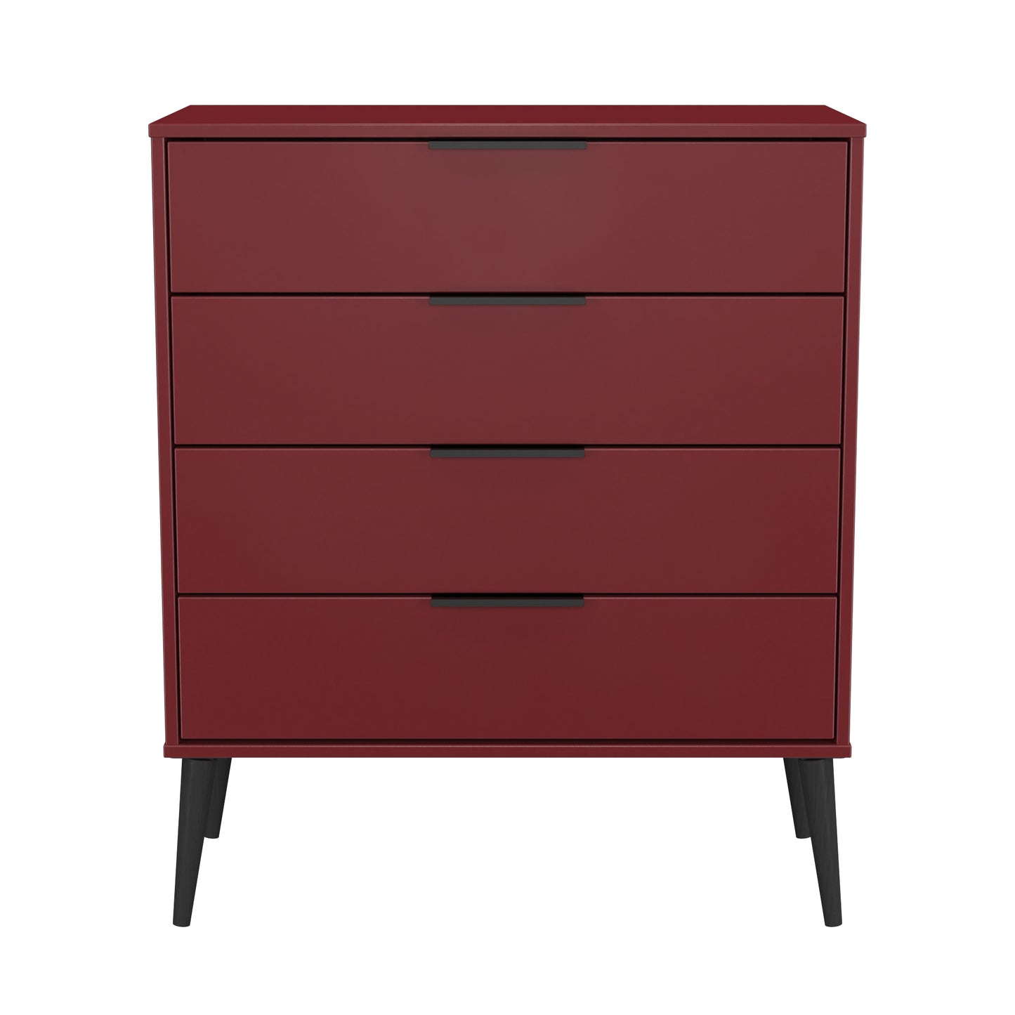 Hong Kong B Chest of Drawers Red 4 Drawers 93cm