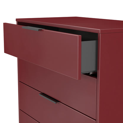 Hong Kong B Chest of Drawers Red 4 Drawers 93cm