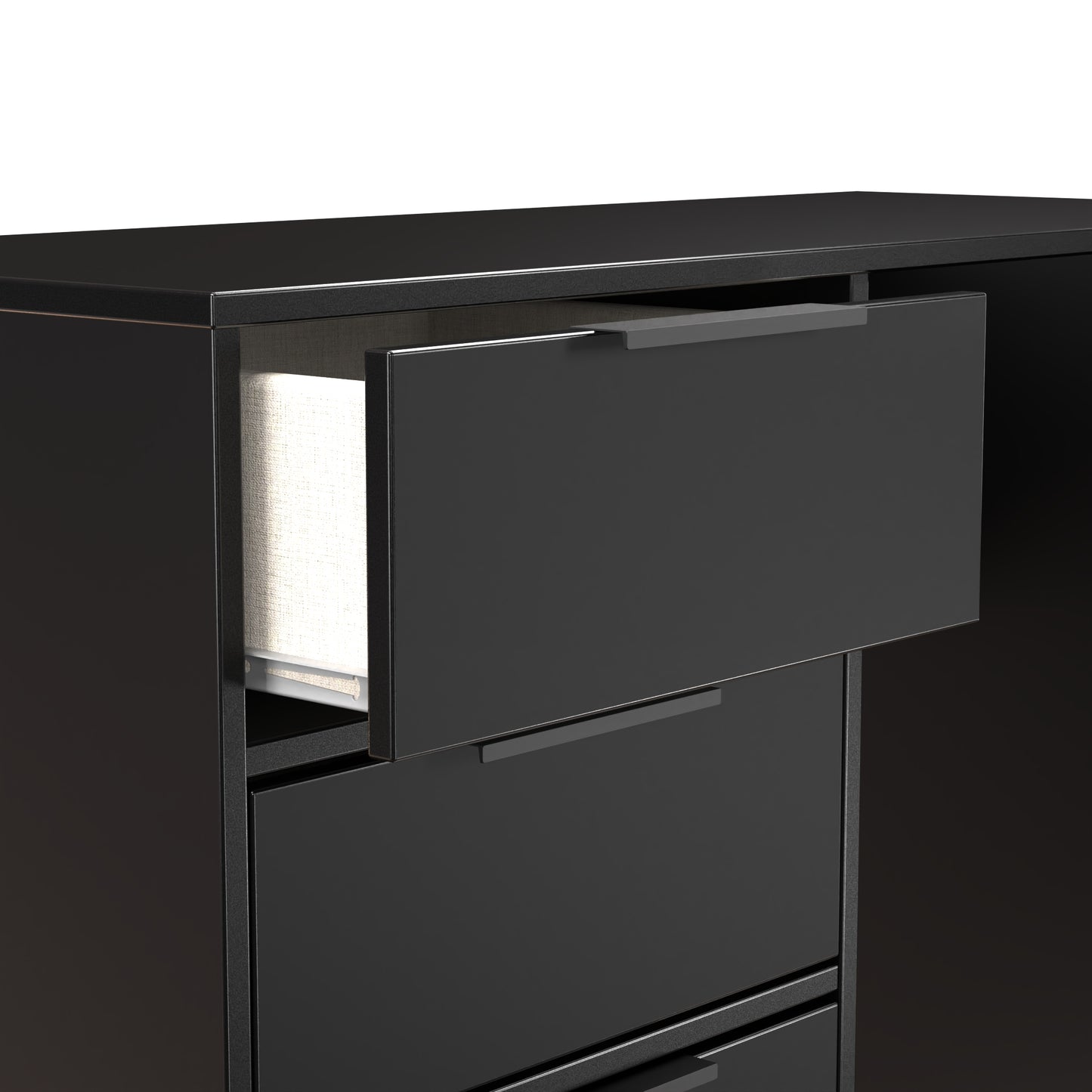 Hong Kong B Desk Black 4 Drawers 97cm
