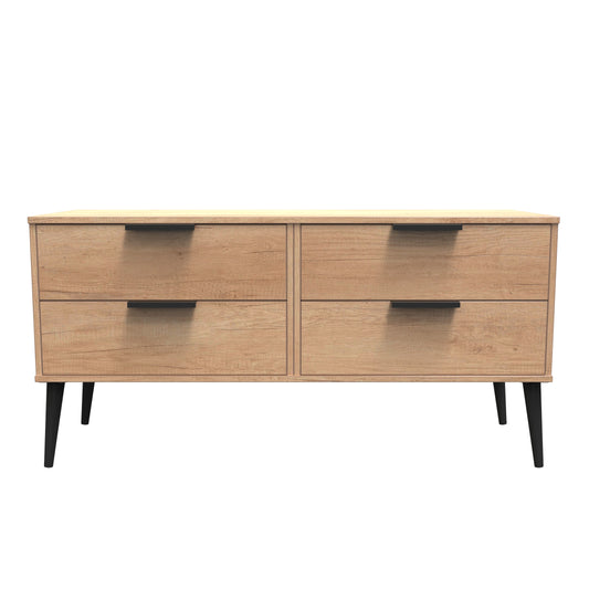 Hong Kong B Large Chest of Drawers Dark Oak 4 Drawers 115cm