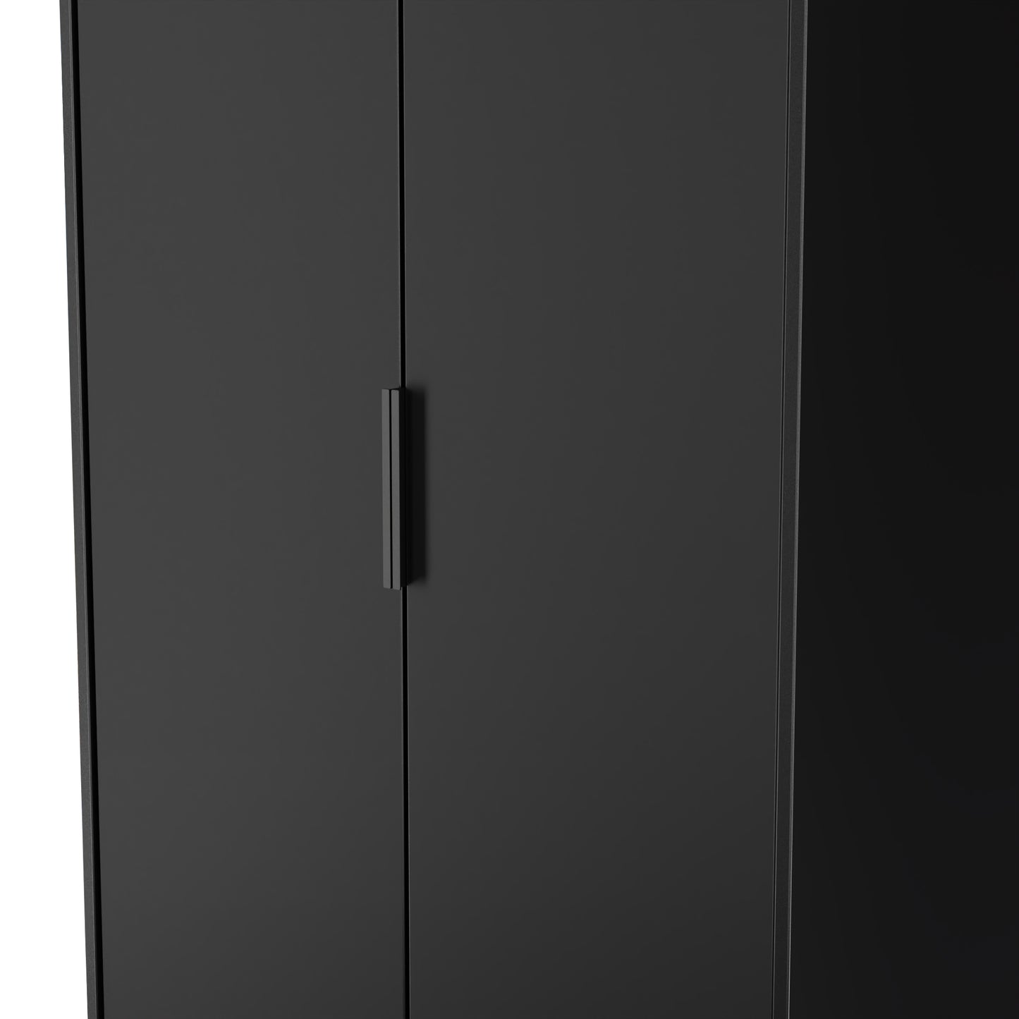 Hong Kong B Tall Wardrobe Black 2 Doors 1 Shelf 197cm